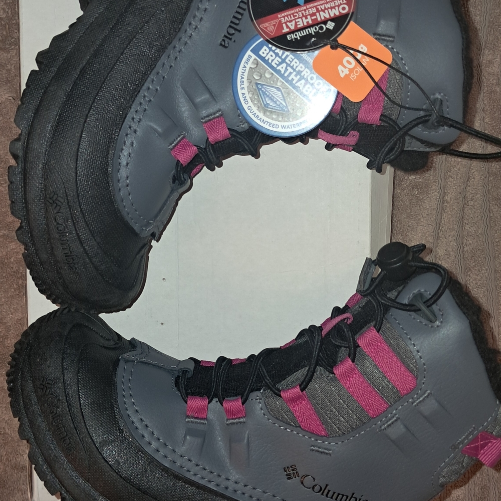 Columbia Gray and Pink Waterproof Boots